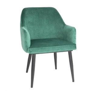 M & T  Chaise en velours vert