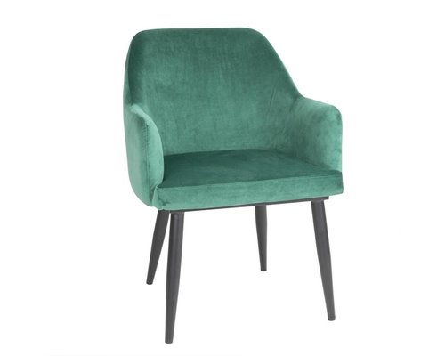 M & T  Chaise en velours vert