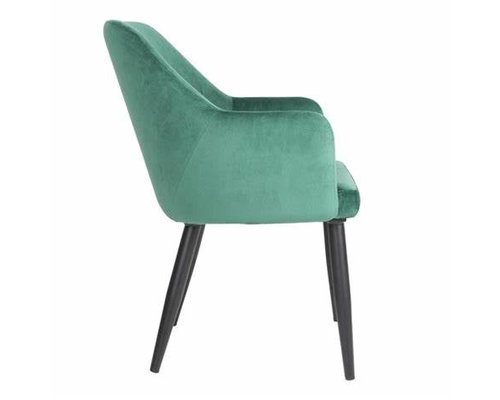 M & T  Chaise en velours vert