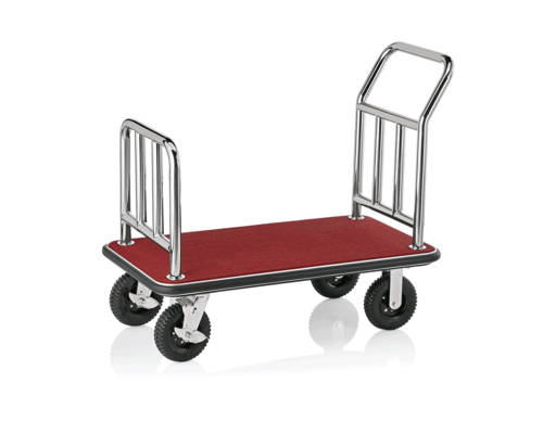 M & T  Luggage trolley with red carpet