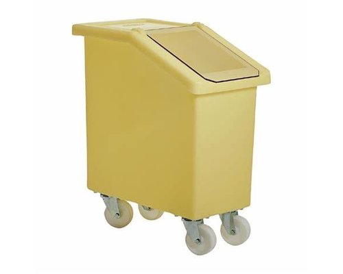 M & T  Ingredient trolley 65 liter yellow with clear swing lid