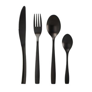 M & T  LIMA black mat flatware set 72 pcs