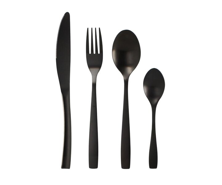 M&T LIMA black mat flatware set 72 pcs