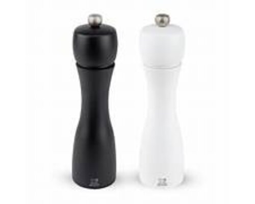 PEUGEOT  Set peppermill & saltmill 15 cm " Tahiti "  black & white