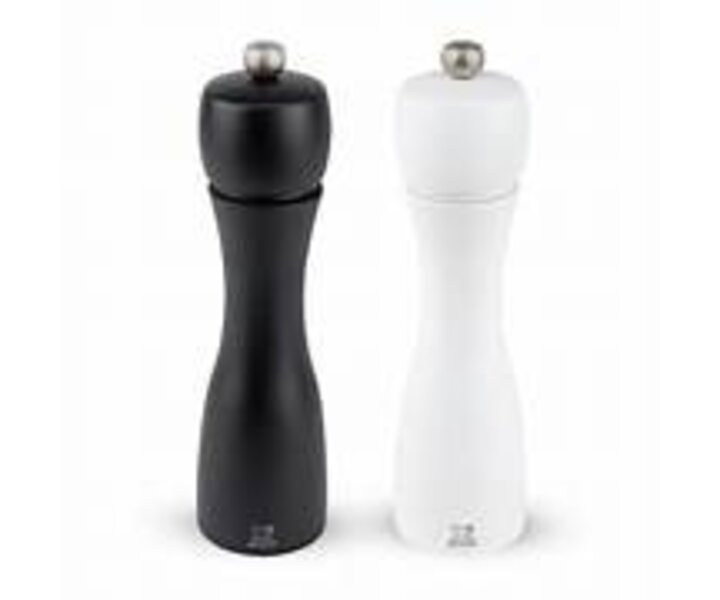 PEUGEOT  Set peppermill & saltmill 15 cm " Tahiti "  black & white