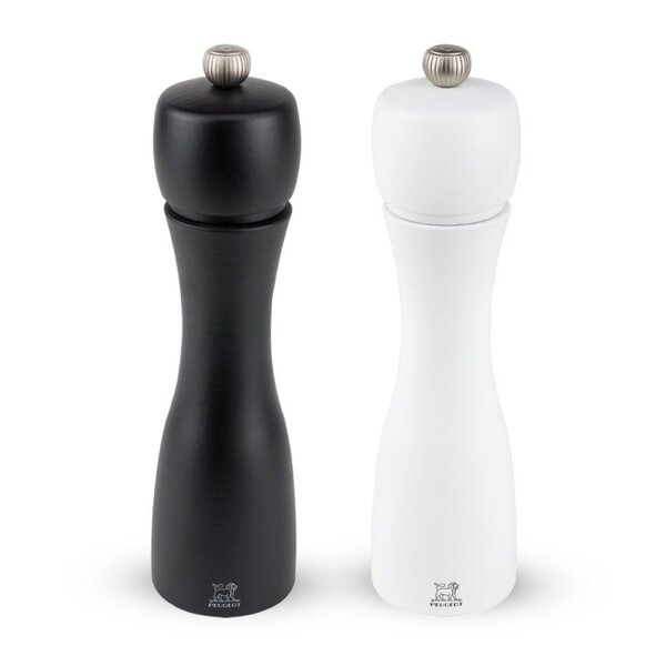Peper- en zoutmolenset TAHITI 15 cm, zwart/wit, beukenhout, Peugeot 🔵 64,82