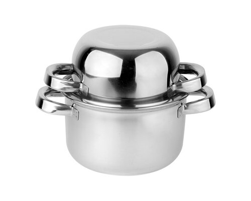 M & T  Mussel pot 18 cm with lid stainless steel