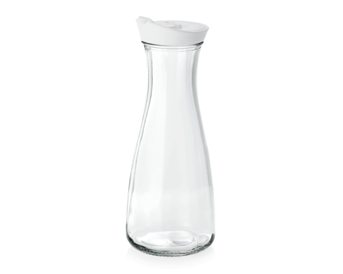 M & T  Bouteille / Carafe 1 liter avec bouchon plastique blanche