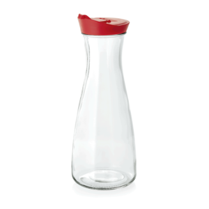 M & T  Bouteille / Carafe 1 liter avec bouchon plastique rouge