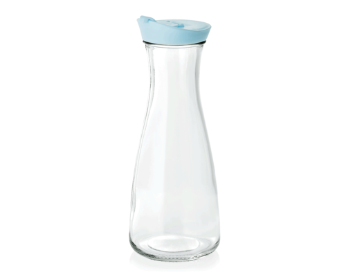 M & T  Bouteille / Carafe 1 liter avec bouchon plastique bleu