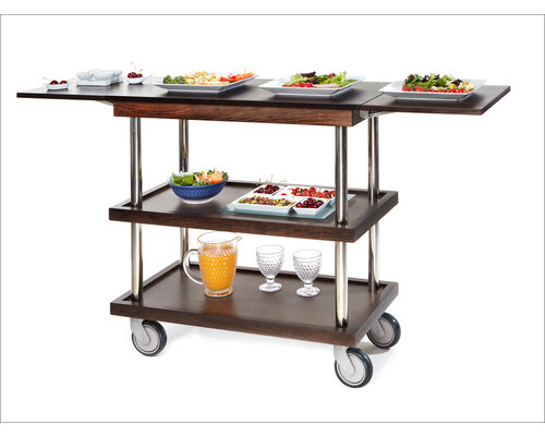 M & T  Serving trolley with two foldable side flaps