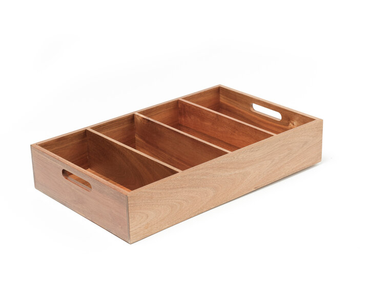 M&T Flatware tray wood with 4 compartiments