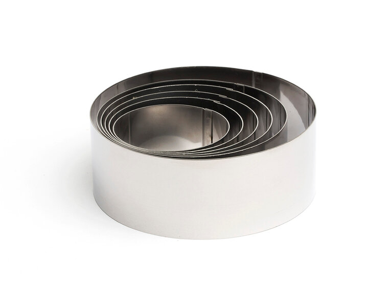 M&T Set met 6 effen ronde mousse- / taartringen