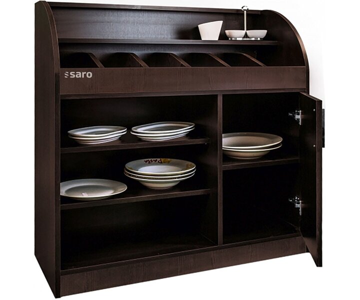 M&T Guéridon en bois avec 6 compartiments pour rangement de couverts