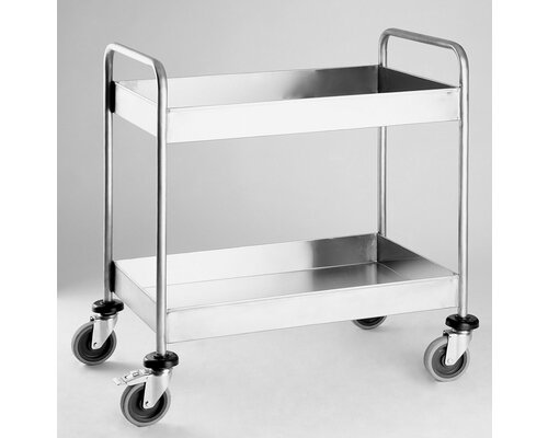 M & T  Clearing trolley  heavy duty with 2 deep shelves