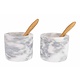 M & T  Salt & pepper set made of natural marble incl. 2 wooden spoons