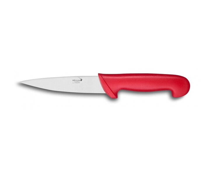 DéGLON  Couteau à désosser manche rouge  lame large 14 cm