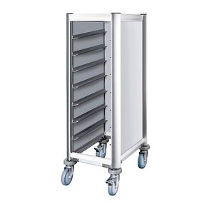 M&T Echelle pour débarasser 7 plateaux 45,5 x 35,5 cm  chassis aluminium avec panneaux MDF