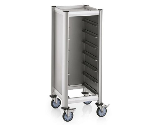 M&T Tray trolley for 7 trays 45,5 x 35,5 cm aluminium frame with MDF side panels