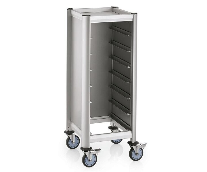 M&T Echelle pour débarasser 7 plateaux 45,5 x 35,5 cm chassis aluminium avec panneaux MDF