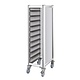 M&T Tray trolley for 10 trays 45,5 x 35,5 cm aluminium frame with MDF side panels