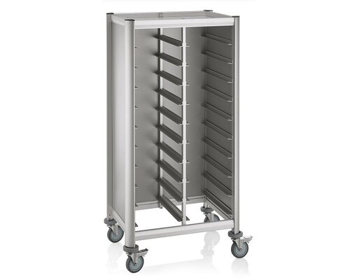 M & T  Echelle pour débarasser 2 x10 plateaux GN 1/1 chassis aluminium avec panneaux MDF