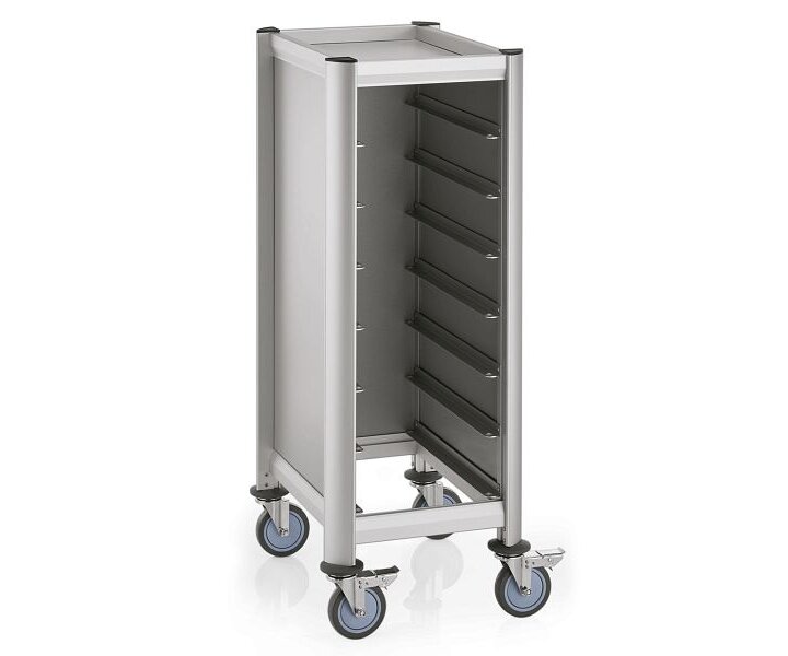 M&T Tray trolley for 7 trays GN 1/1 aluminium frame with MDF side panels