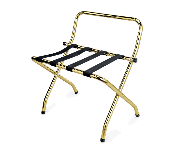 M&T Luggage rack copper plated s/s with black nylon straps