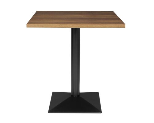 M&T Table carrée 70 x 70 cm avec un pied lourd poudré noir