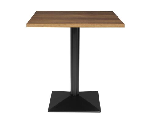 M & T  Vierkante tafel 70 x 70 cm inclusief zwaar zwart gepoedercoat onderstel