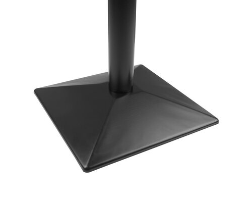 M & T  Table carrée 70 x 70 cm avec un pied lourd poudré noir