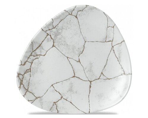 CHURCHILL Driehoekig bord 22,9 cm  KINTSUGI " Pearl Grey "