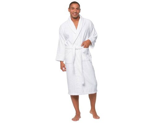 M&T Bath robe white terry size Large