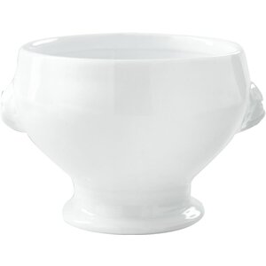 M & T  Bol à soupe têtes de lion  0,40 litre porcelaine blanche