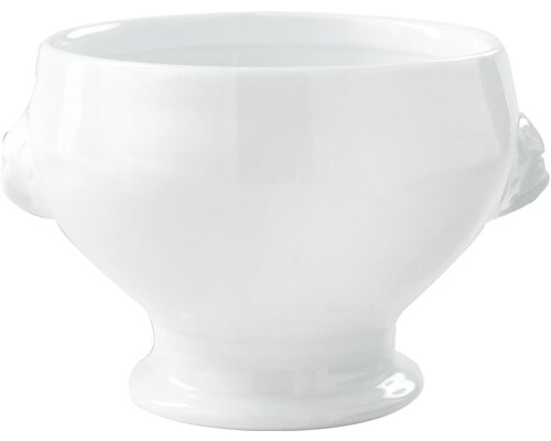 M & T  Bol à soupe têtes de lion 0,40 litre porcelaine blanche