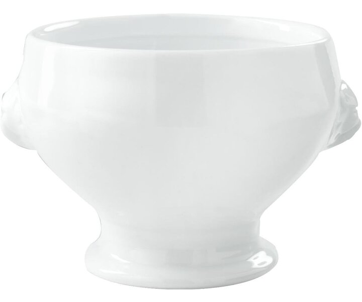 M&T Soupbowl with lion heads 0,40 lit white porcelain
