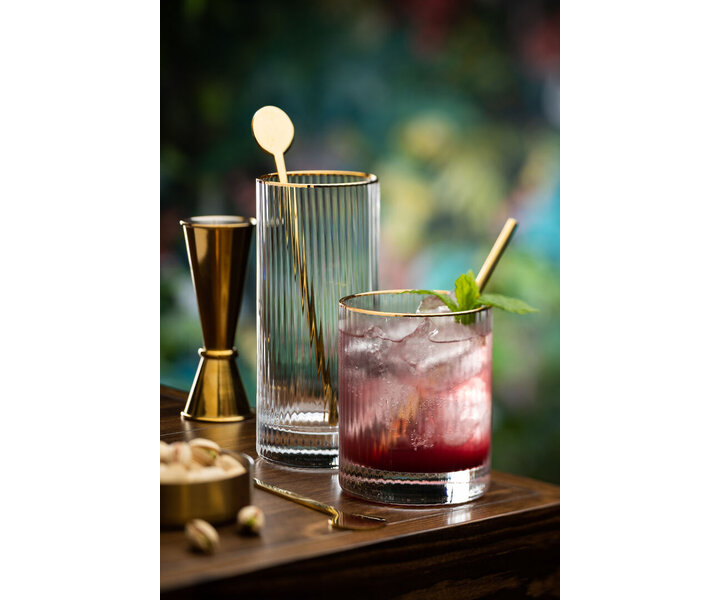 M&T Waterglas 32 cl " Hayworth  goud " met gouden rand