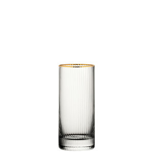 M & T  Longdrink glas 35 cl " Hayworth  goud " met gouden rand