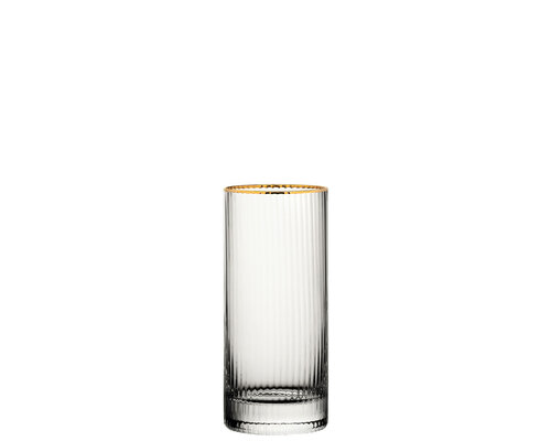 M&T Longdrink glas 35 cl " Hayworth  goud " met gouden rand