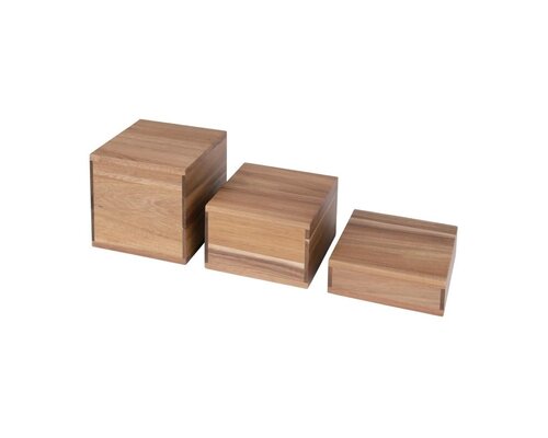 M & T  Buffet raiser set of 3 acacia wood