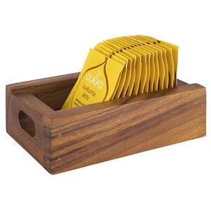 M & T  Tea sachet holder / wooden box natural acacia wood