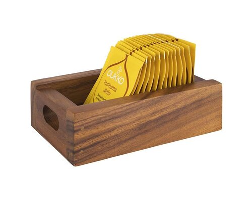 M & T  Tea sachet holder / wooden box natural acacia wood