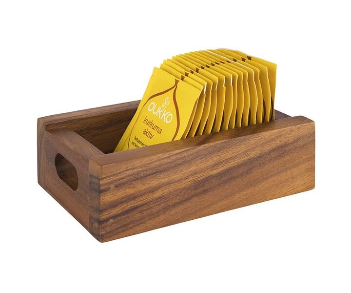 M&T Tea sachet holder / wooden box natural acacia wood