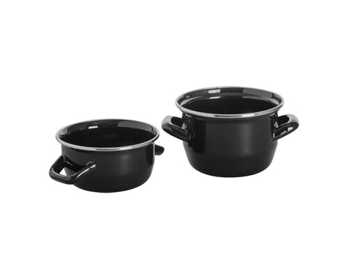 M & T  Casserole à moules couleur noire 12 cm pour servir 0,5 kg de moules