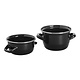 M & T  Casserole à moules couleur noire 12 cm pour servir 0,5 kg de moules