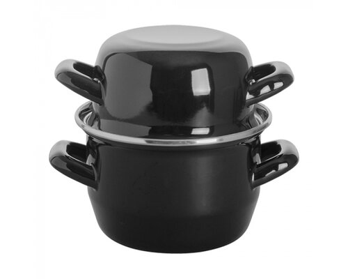 M & T  Mussel pot black 20 cm for serving 2 kg of mussels