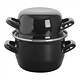 M & T  Mussel pot black 20 cm for serving 2 kg of mussels