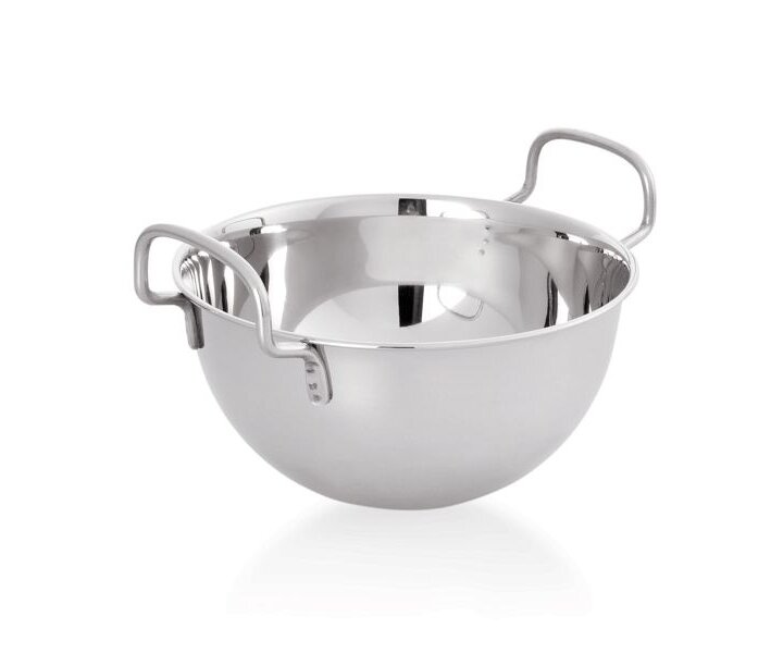 M&T Mengkom Ø 25 cm met 2 handvaten massief roestvrijstaal 18/10 met GRATIS houder