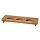 LAVA CAST IRON Support en bois avec 3 cocottes en fonte Ø 10 cm contenance 35 cl