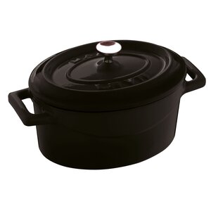 LAVA CAST IRON Mini cocotte ovale noire 12,5 x 10 cm avec couvercle